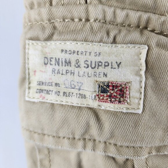 Denim & Supply Ralph Lauren Shorts Mens 36x11 Beige Vintage Cargo Shorts - Picture 6 of 9